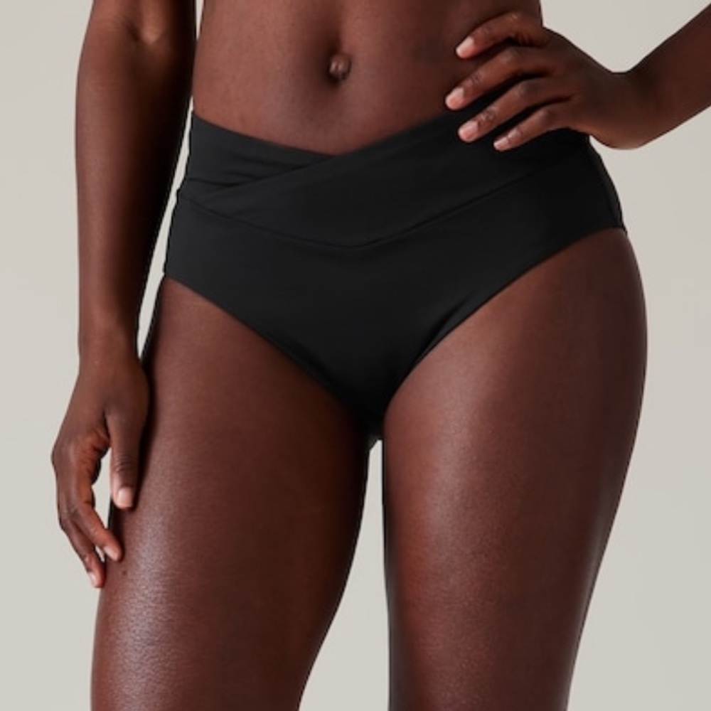 🖤 Athleta HIGH WAIST CROSSOVER BIKINI BOTTOM // Black
